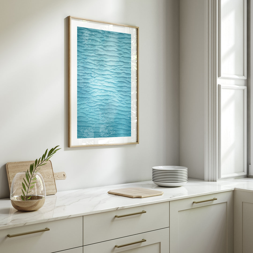 Sandy Bottoms coastal landscape in oak frame - beach photography wall art for coastal