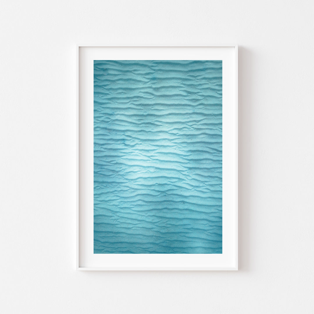 Sandy Bottoms coastal seascape in white frame - beach landscape wall art for modern homes