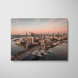 Anzac sunset in white frame - vibrant seascape photography wall art for coastal homes