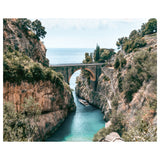 Amalfi Coast scenic boat view - Mediterranean seascape art print for coastal decor