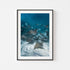 Feverish coastal seascape in black frame - moody beach photography wall art