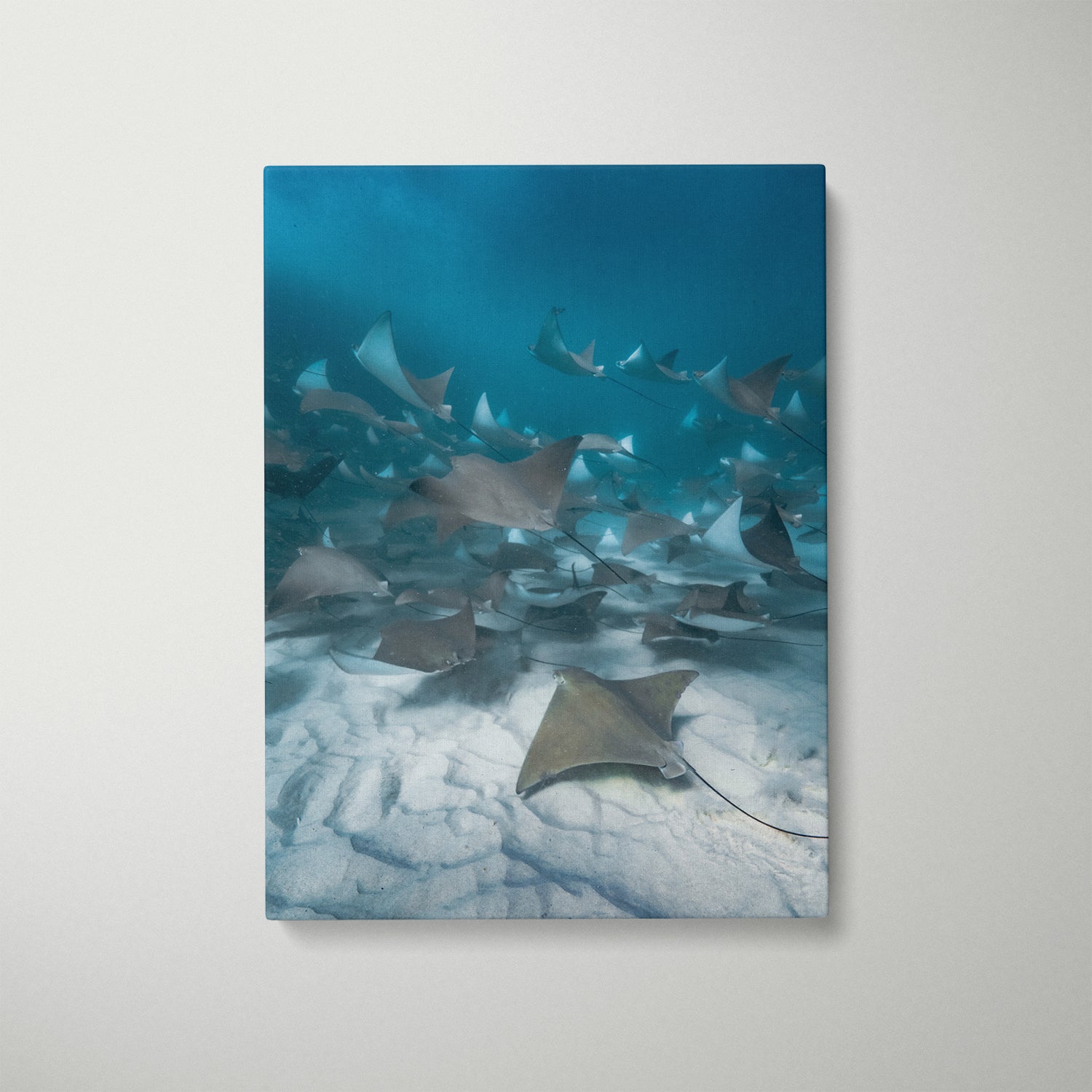 Feverish coastal abstract waves in white frame - modern beach art for coastal homes
