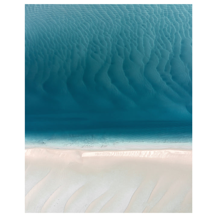 Jervis Bay aerial seascape in minimal ocean tones - unframed coastal photography wall art