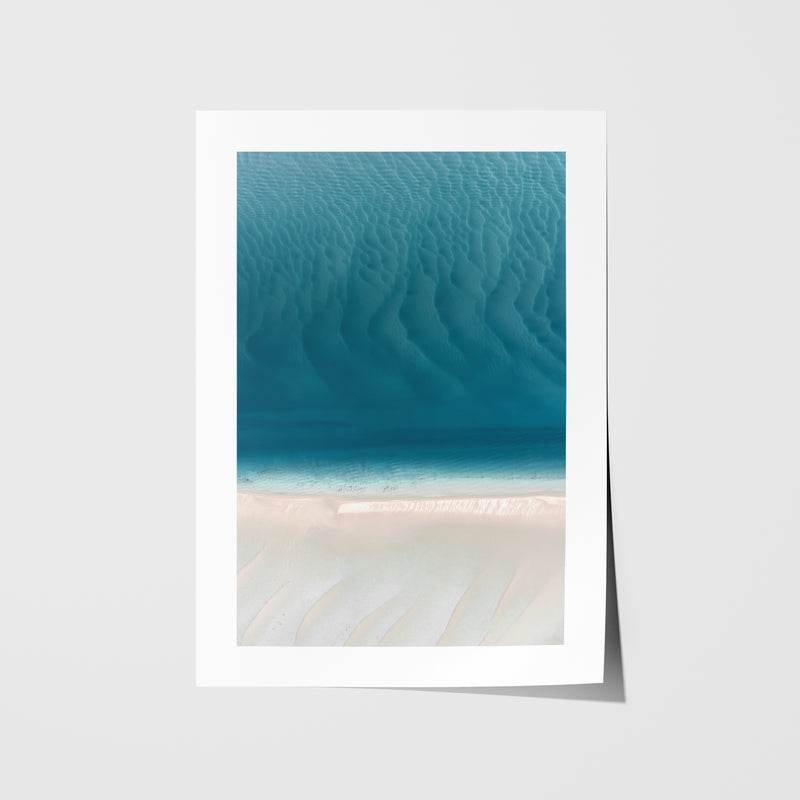 Jervis Bay ocean split view in white frame - coastal water photography wall art