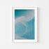 Dragon Scale abstract coastal pattern in white frame - modern beach house wall art