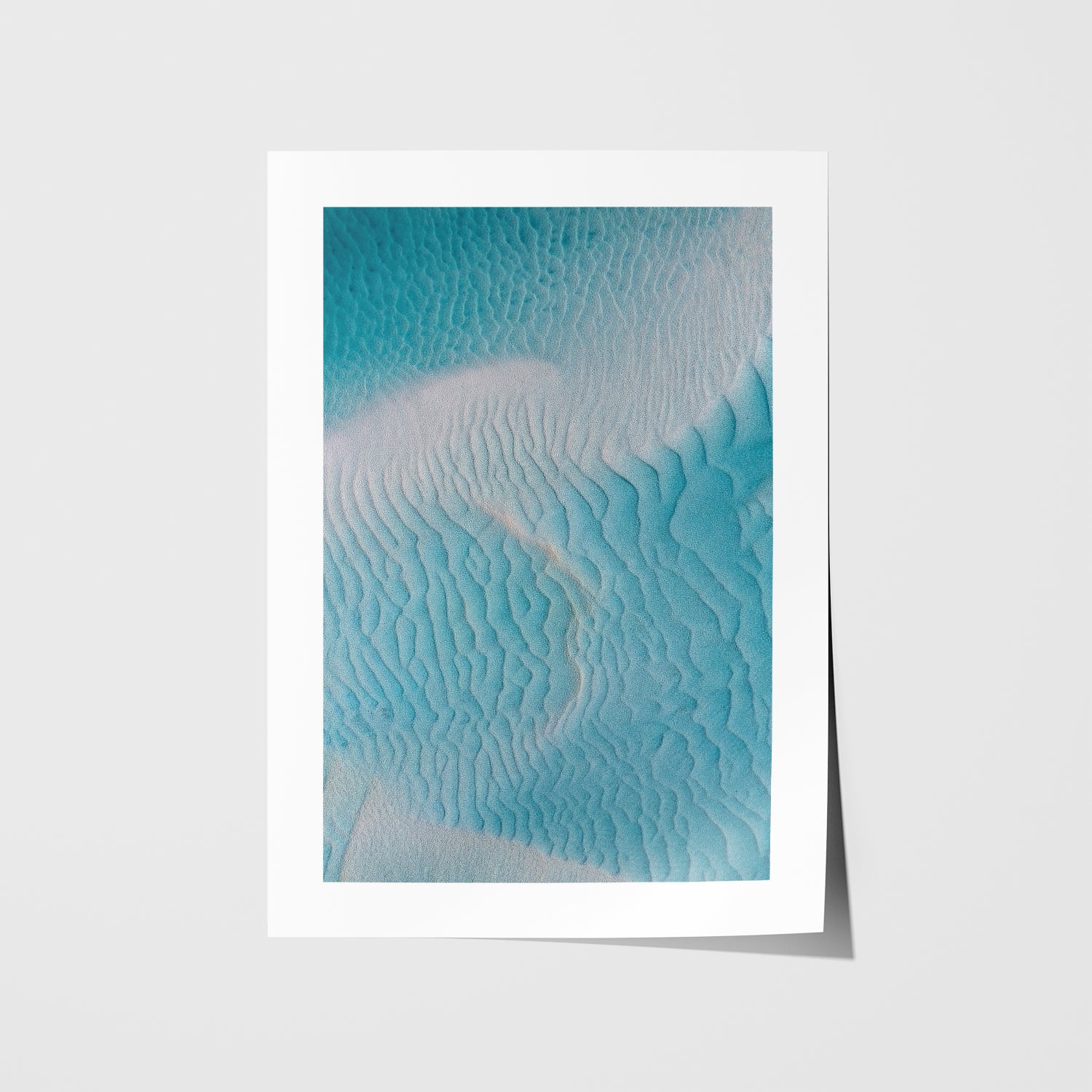Dragon Scale abstract coastal pattern in white frame - marine art for modern homes