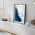 Surfs Up coastal wave photography in black frame - beach lifestyle wall art