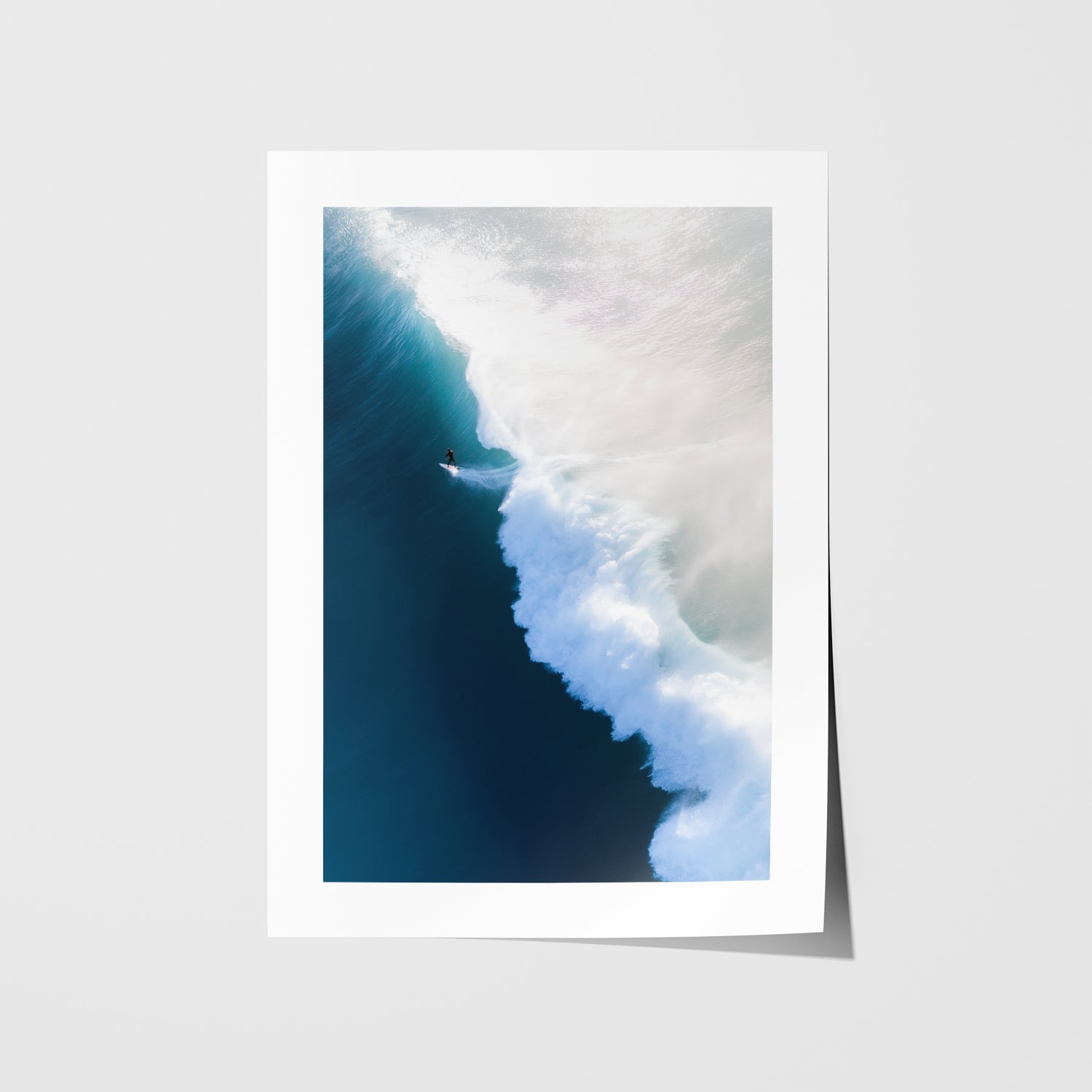 Surfs Up coastal seascape in white frame - beach photography wall art for modern homes