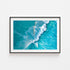 Rainbow Crush abstract coastal waves in black frame - modern beach house wall art