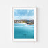 Curious Visitor" coastal swimmer photograph in white frame - Tamarama beach wall art