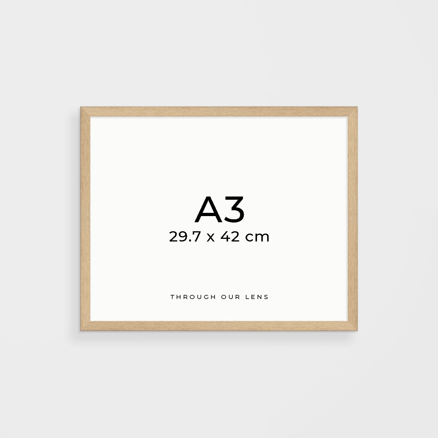 Coastal landscape print in oak timber frame - A3 beach wall art for modern homes