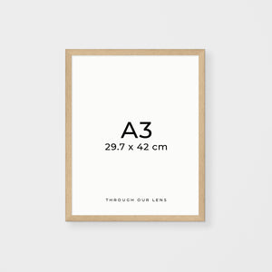 DIY timber frame in natural oak - customizable coastal photography wall art