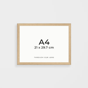 DIY timber frame in natural oak - framed coastal wall art for modern Australian homes