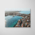 East Manly aerial beach view in white frame - coastal photography wall art for modern