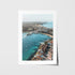 Above East Manly aerial view in white frame - coastal beach photography wall art