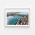 East Manly aerial seascape view in oak frame - coastal photography wall art