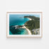 Seal Rocks aerial seascape in oak frame - coastal landscape wall art for modern homes