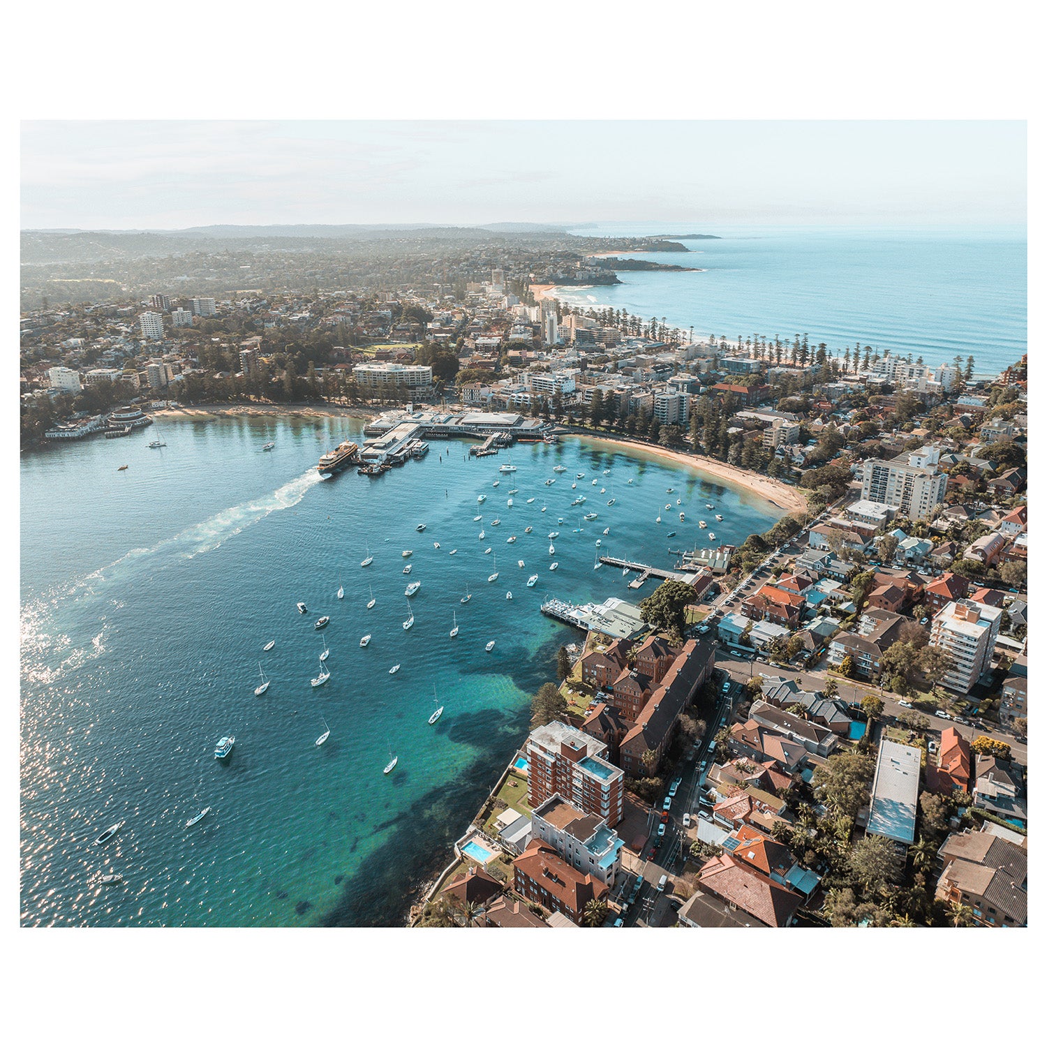 East Manly aerial seascape from above - unframed coastal beach photography wall art