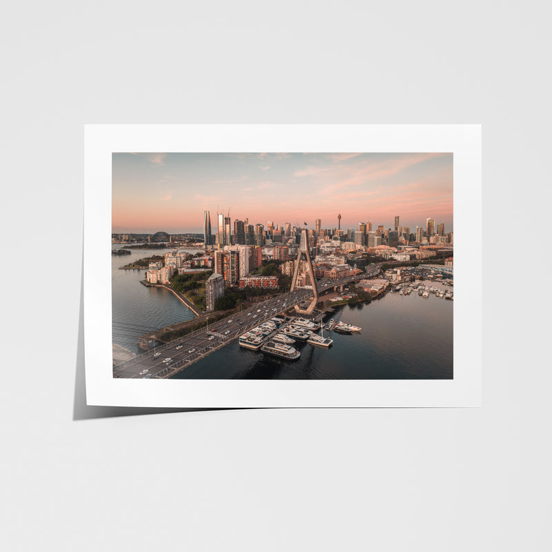 Anzac sunset seascape in white frame - dramatic coastal photography wall art