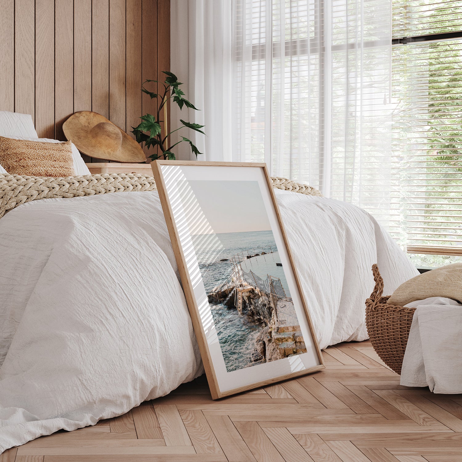 Bronte Beach soft glowing seascape at sunset - coastal photography wall art for modern