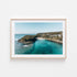 Beachside Getaway seascape in oak frame - coastal landscape wall art for modern homes