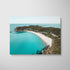 Beach boat seascape in white frame - coastal landscape wall art for modern homes
