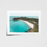 Boat on sandy beach landscape in white frame - coastal photography wall art