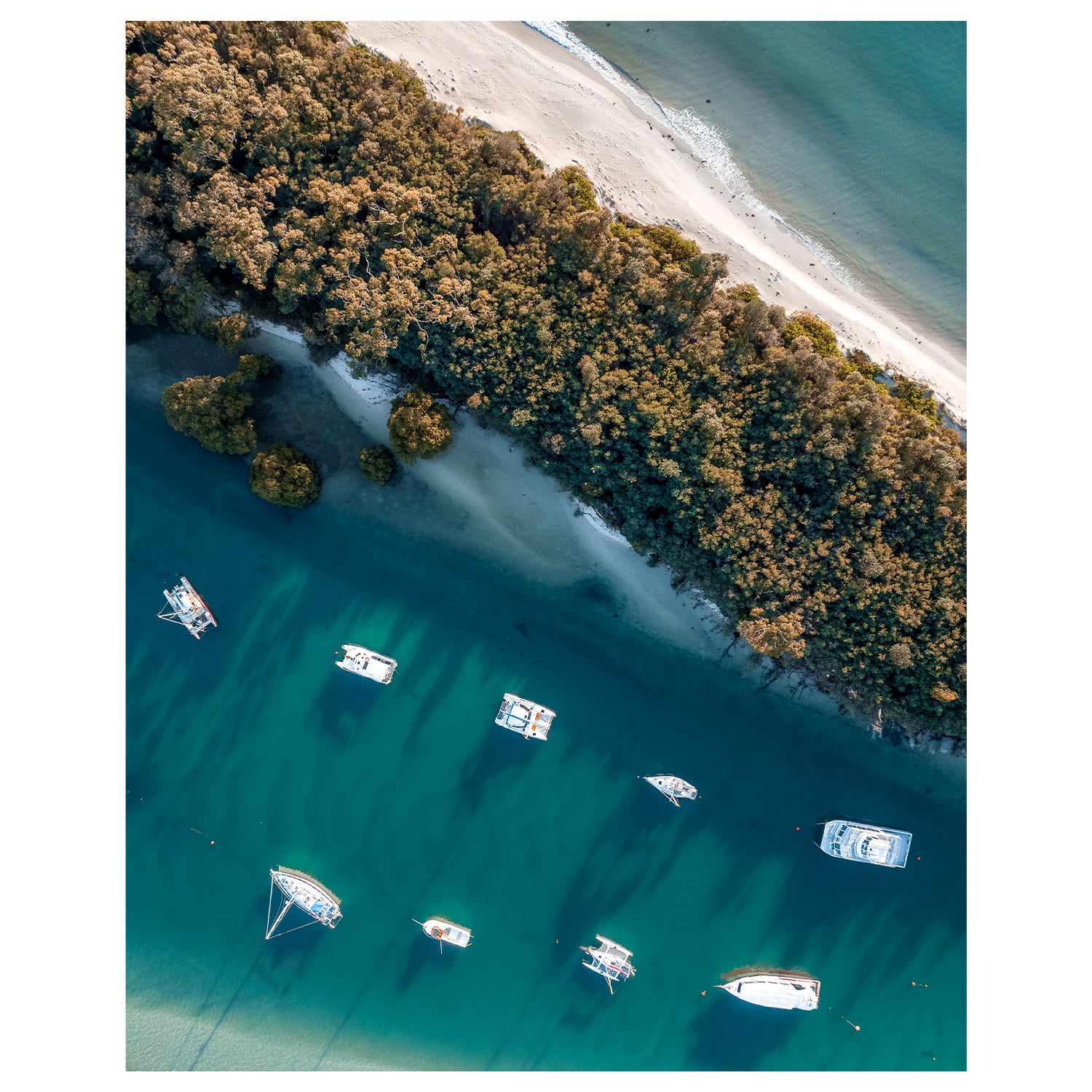 Boats of Jervis Bay coastal seascape - unframed nautical photography wall art