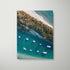 Jervis Bay boats in white frame - coastal seascape wall art perfect for modern beach homes