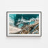 Bronte Beach seascape landscape in black frame - Australian coastal wall art