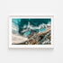 Bronte Beach seascape in white frame - coastal landscape wall art for modern homes