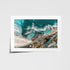Bronte Beach aerial seascape in white frame - coastal landscape photography wall art