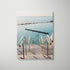 Bronte Beach swimmers aerial view in white frame - coastal photography wall art