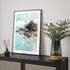 Byron Bay scenic coastal landscape in black frame - Australian beach wall art