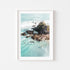 Byron Bay coastal landscape in white frame - beach photography wall art for coastal homes