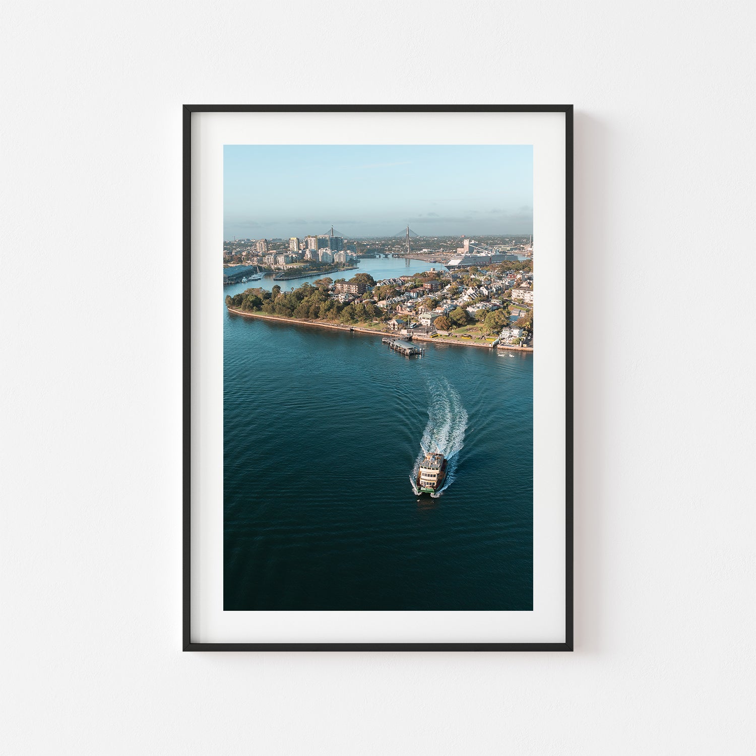 Balmain Ferry navigating Sydney Harbour - coastal photography wall art for modern homes