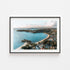 Balmoral Beach glowing sunrise in white frame - coastal Sydney landscape photography