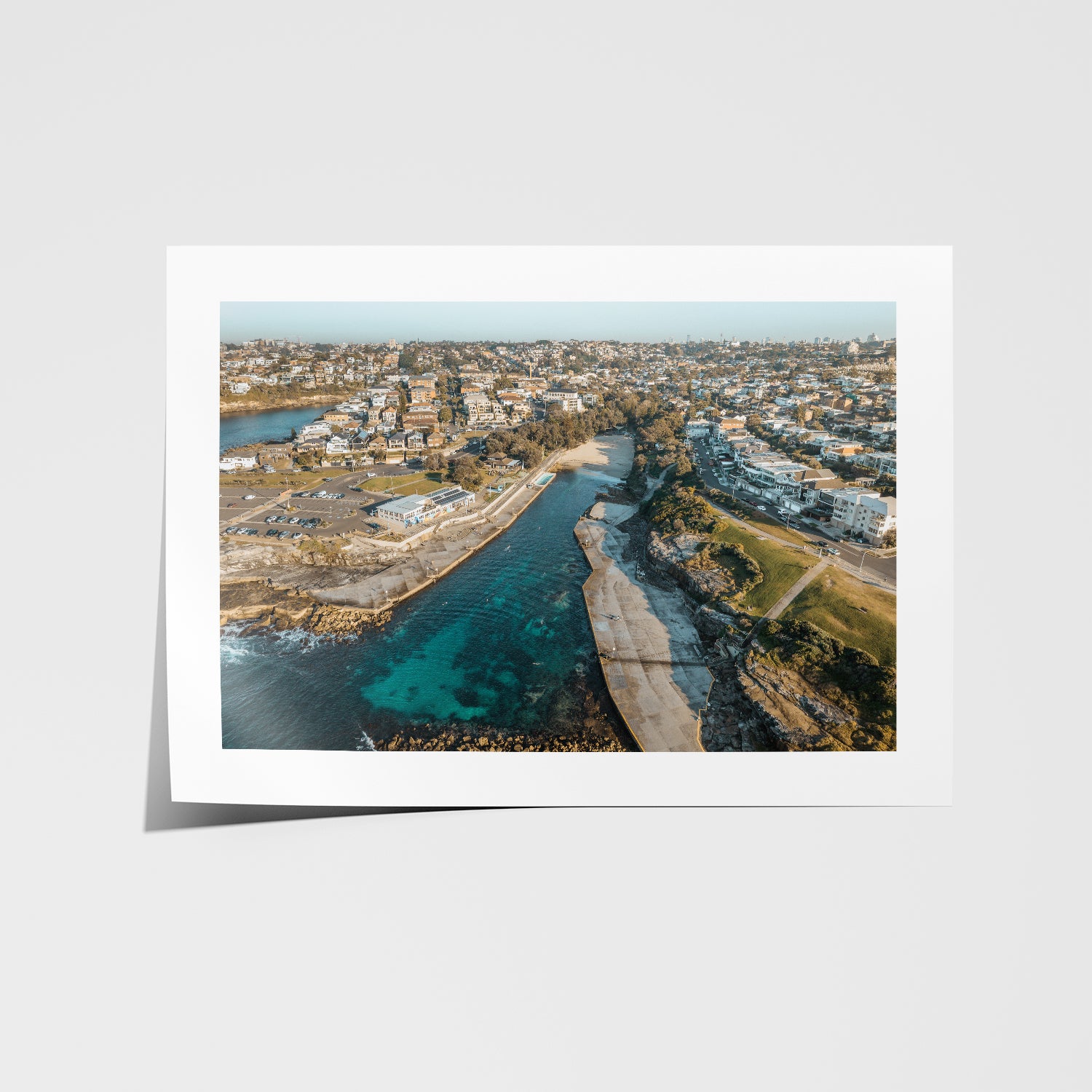 Sydney morning coastal seascape unframed print - minimalist beach wall art for modern