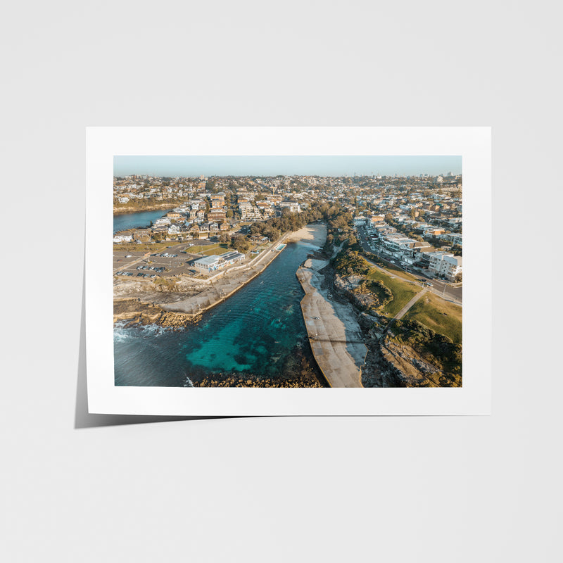 Sydney morning coastal seascape unframed print - minimalist beach wall art for modern