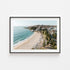 Coogee Beach aerial coastal view in black frame - Australian seascape photography wall art