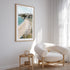 Coogee Beach glowing seascape in oak frame - coastal photography wall art