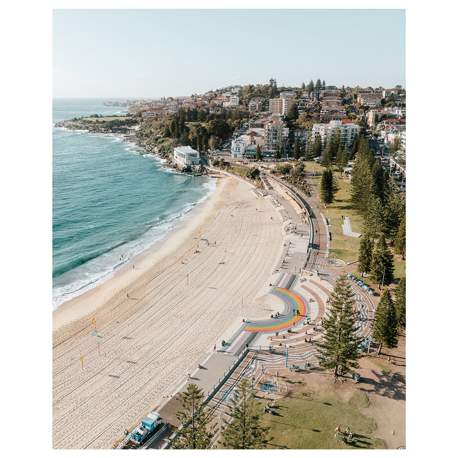Coogee Beach glowing sunset seascape - unframed coastal photography wall art