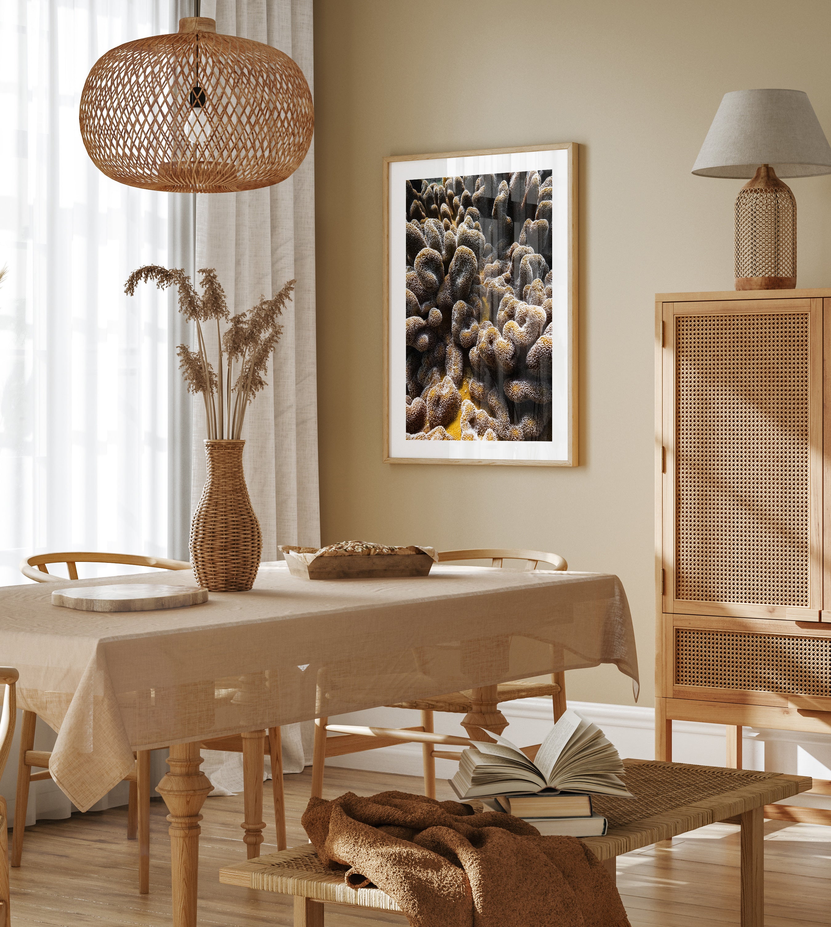 Coral brain formation underwater close-up - marine life wall art for coastal homes