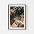 Coral reef seascape in black frame - coastal marine life wall art for modern homes