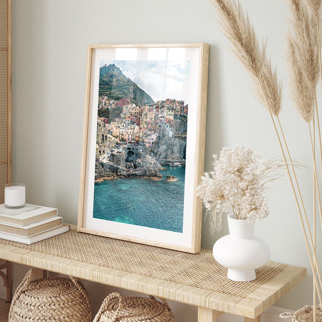 Cinque Terre coastal village landscape unframed - Italian Riviera photography wall art