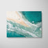 Fingal Beach aerial split view in white frame - coastal photography wall art