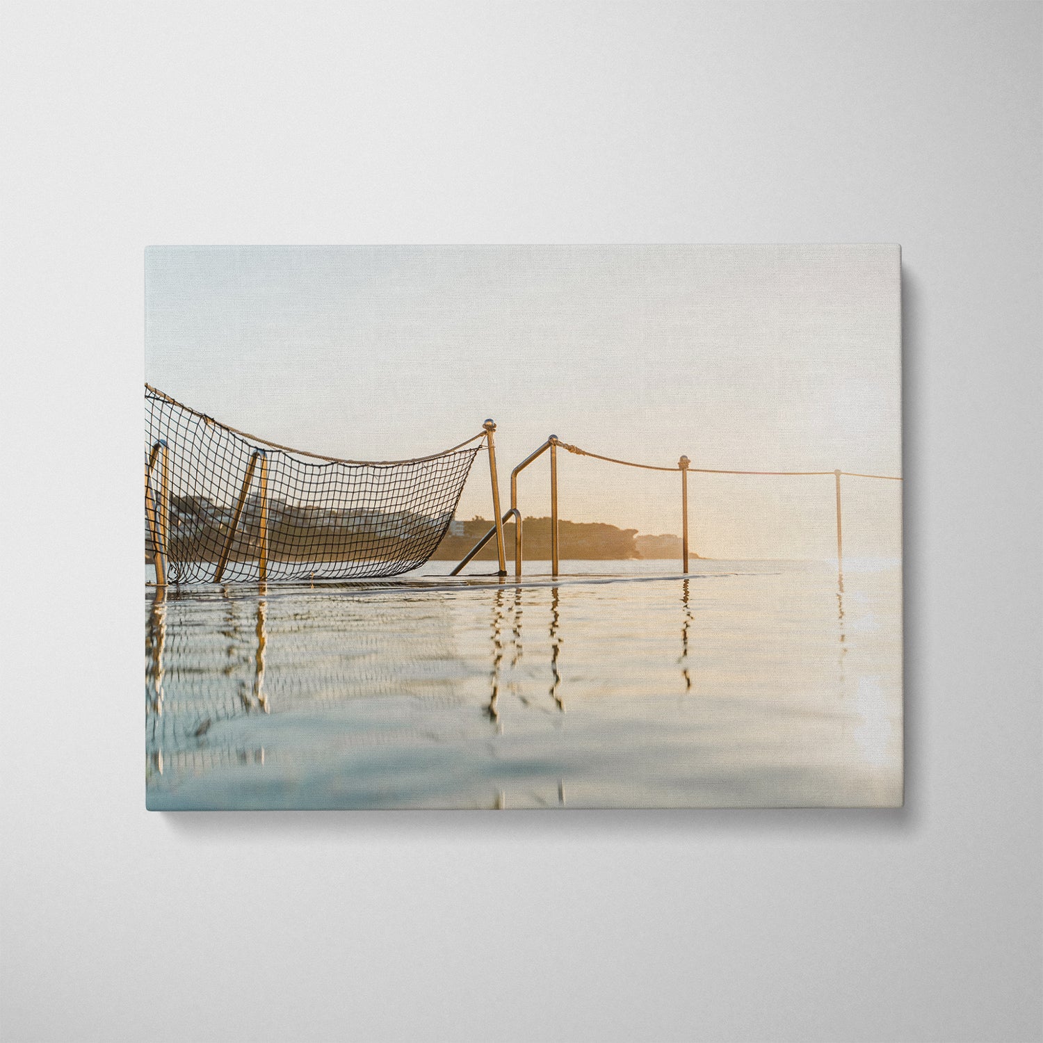 Bronte sunrise seascape in white frame - First Light coastal photography wall art