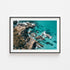 Forster cliffside seascape in black frame - coastal landscape photography wall art