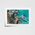 Forster cliffside coastal landscape in white frame - Australian beach wall art for
