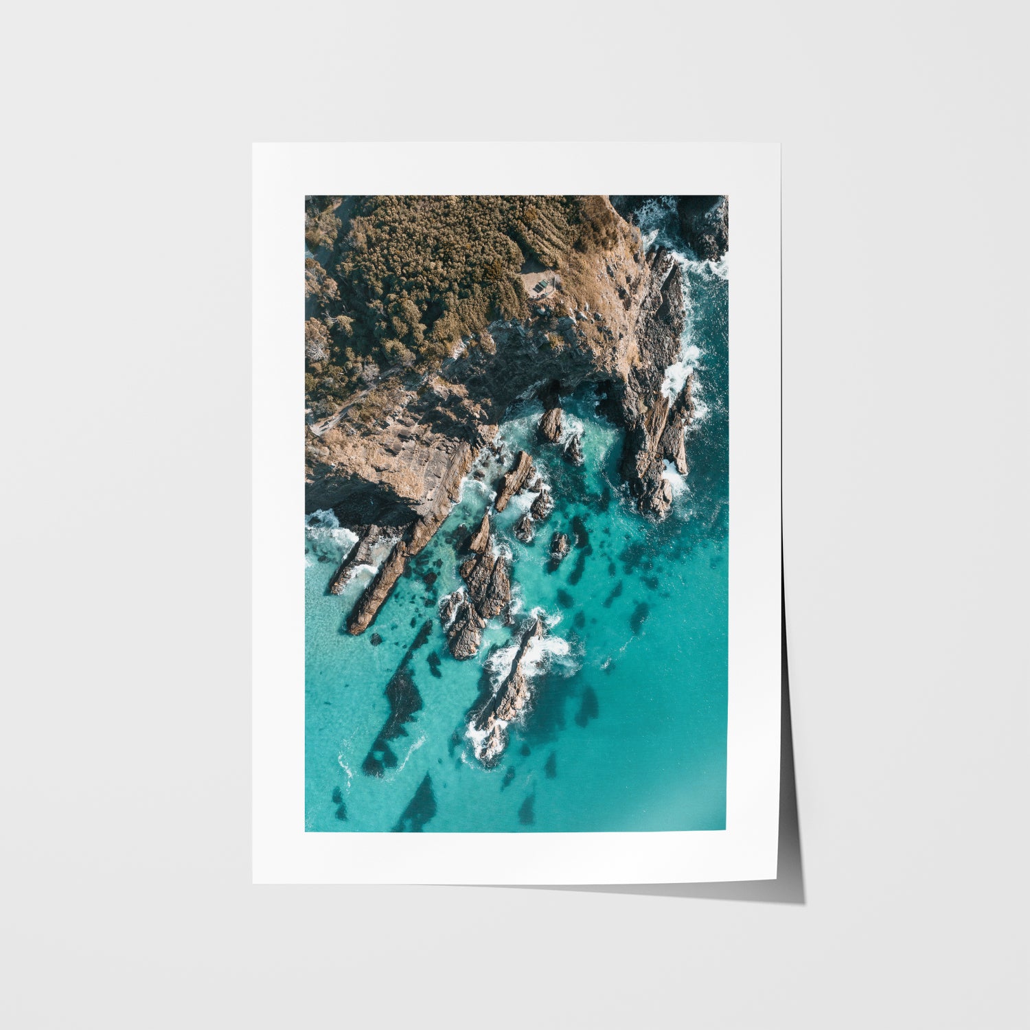 Forster cliffside coastal landscape - unframed seascape photography wall art for modern